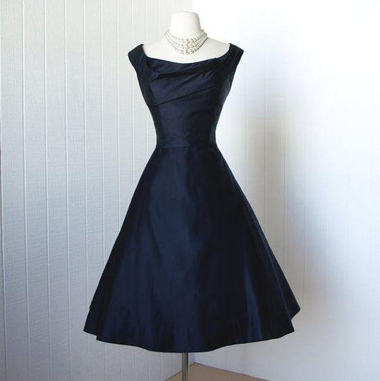 1950S Vintage Dress Navy Baylee Homecoming Dresses Blue Gowns Mini Short